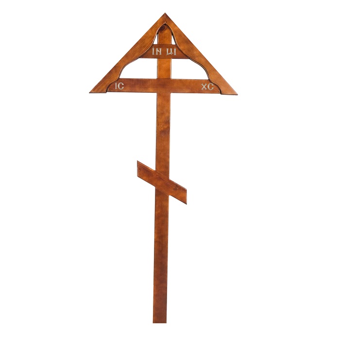 Крест дубовый прямой Стандарт с домиком КДД01