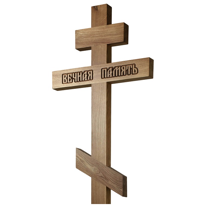 Крест на могилу дубовый Элит Прямой