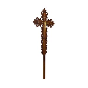 Крест на могилу сосновый Ажурный с распятием КДС-13