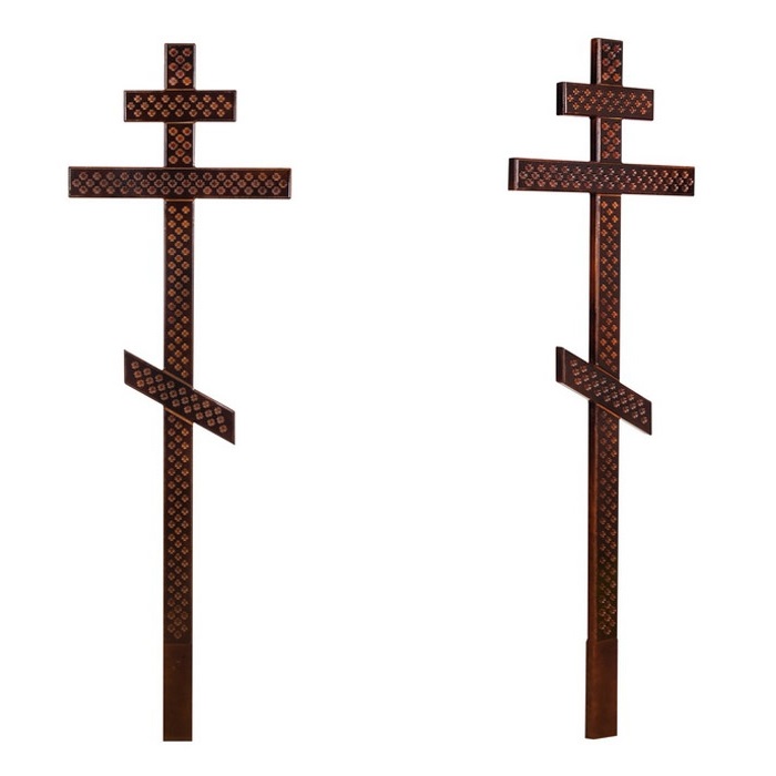 Крест на могилу сосновый Прямой с накладками КДС-07