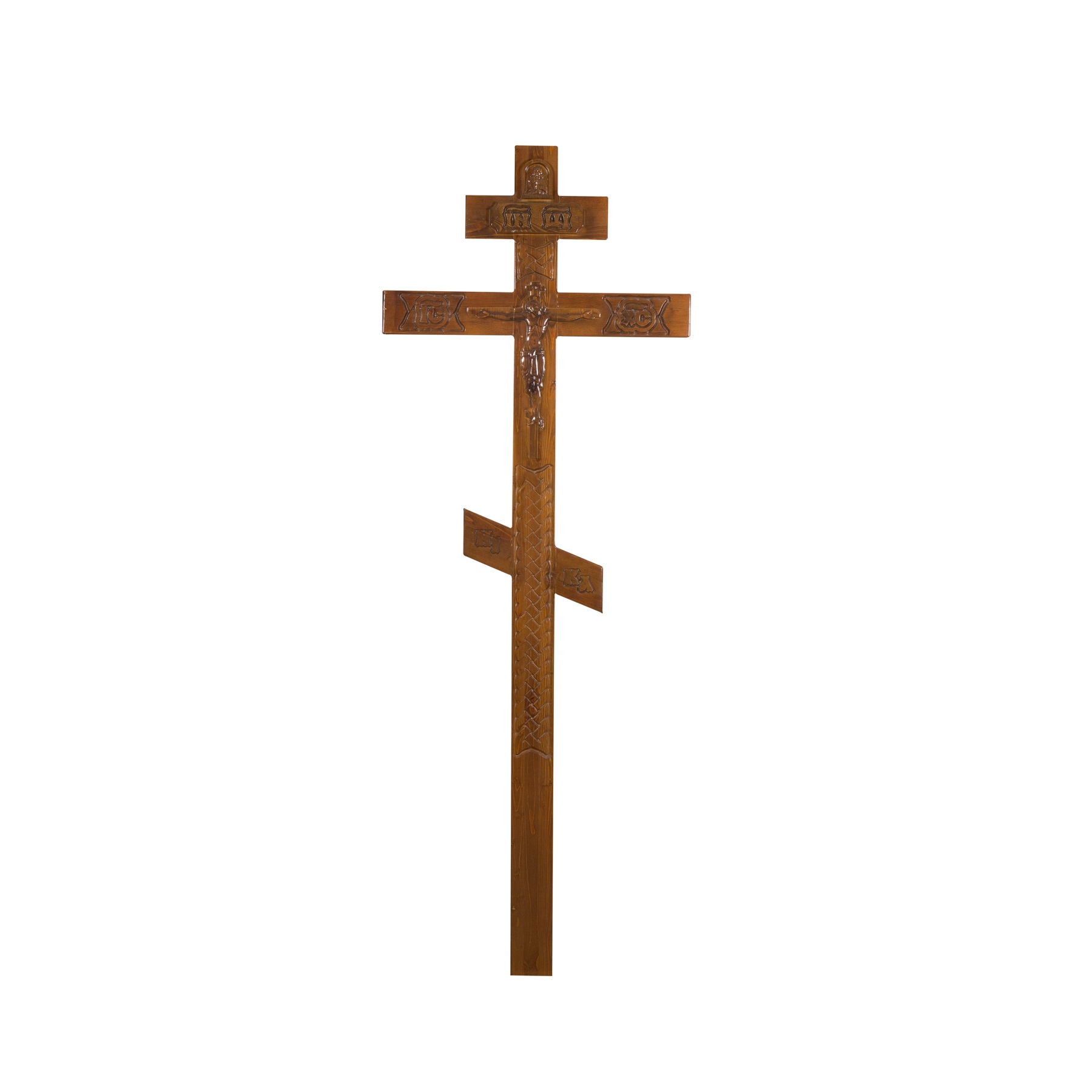Крест на могилу сосновый Резной КДЭ-03