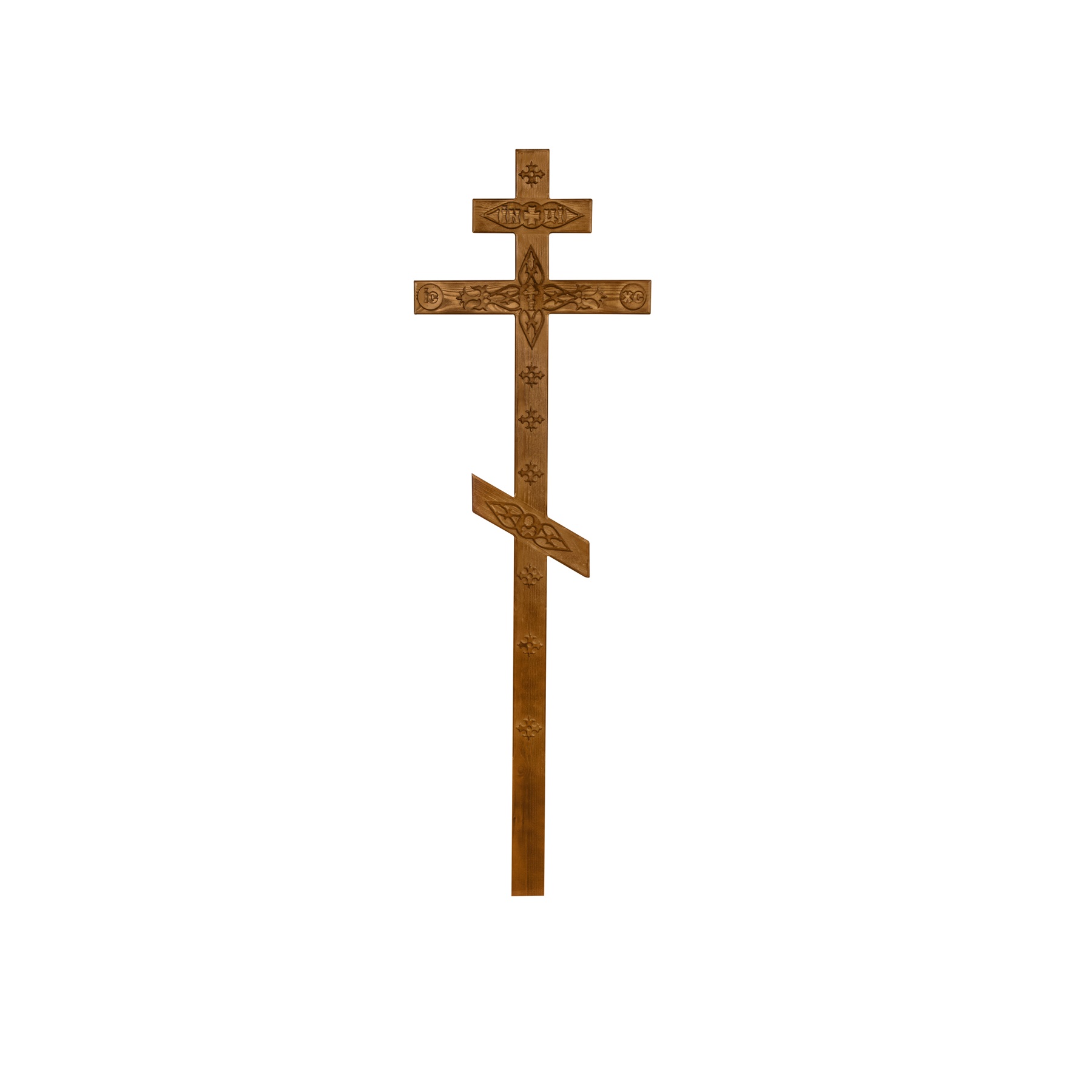 Крест сосновый прямой с Декором и патиной КДС-06